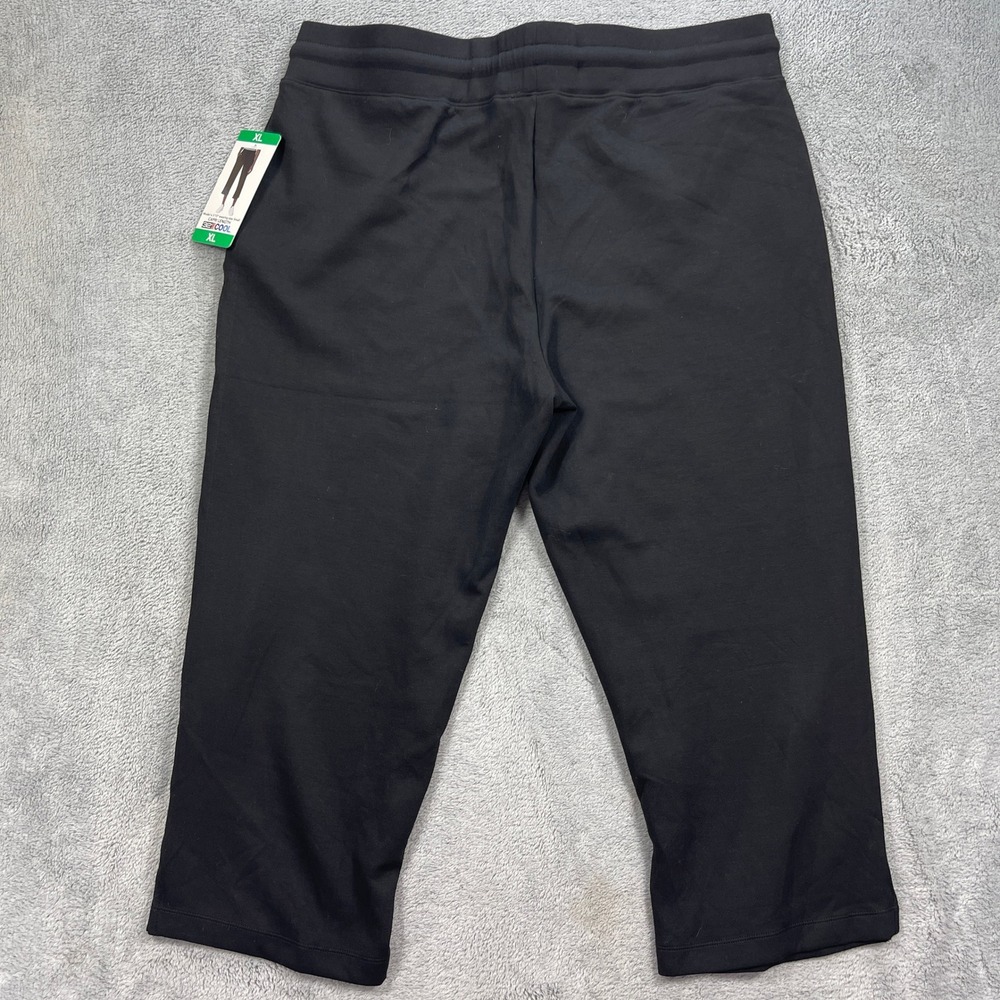 32 Degrees Cool Capri Pants Women XL Black Pull-On Drawstring Pockets - Picture 6 of 15